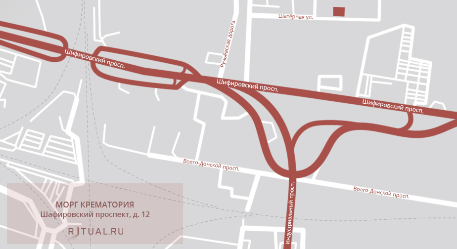 Схема проезда к моргу крематория в Санкт-Петербурге