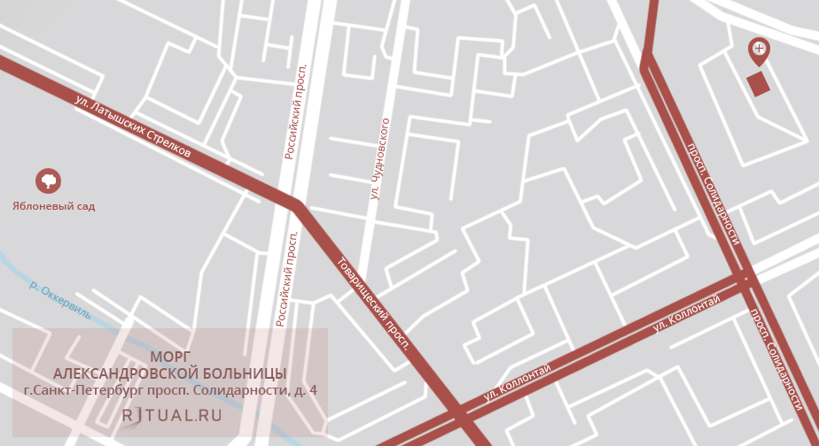 Схема проезда к моргу Александровской больницы