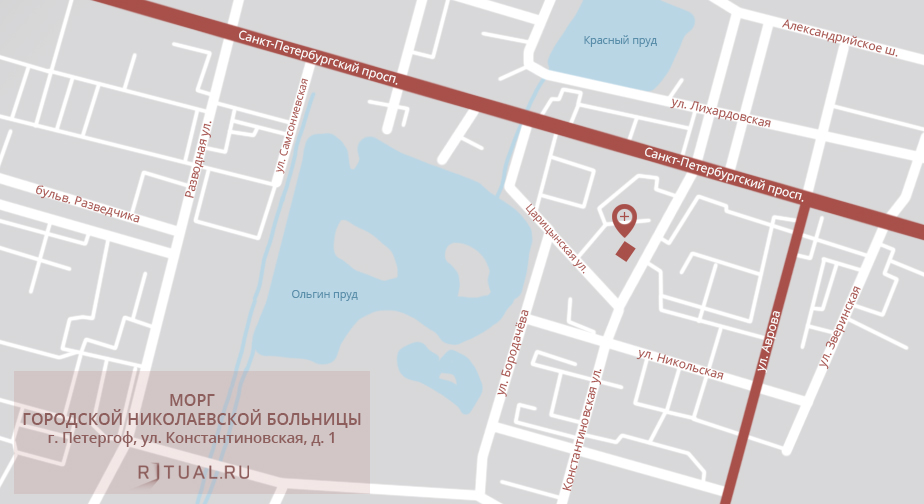 Схема проезда к моргу городской Николаевской больницы